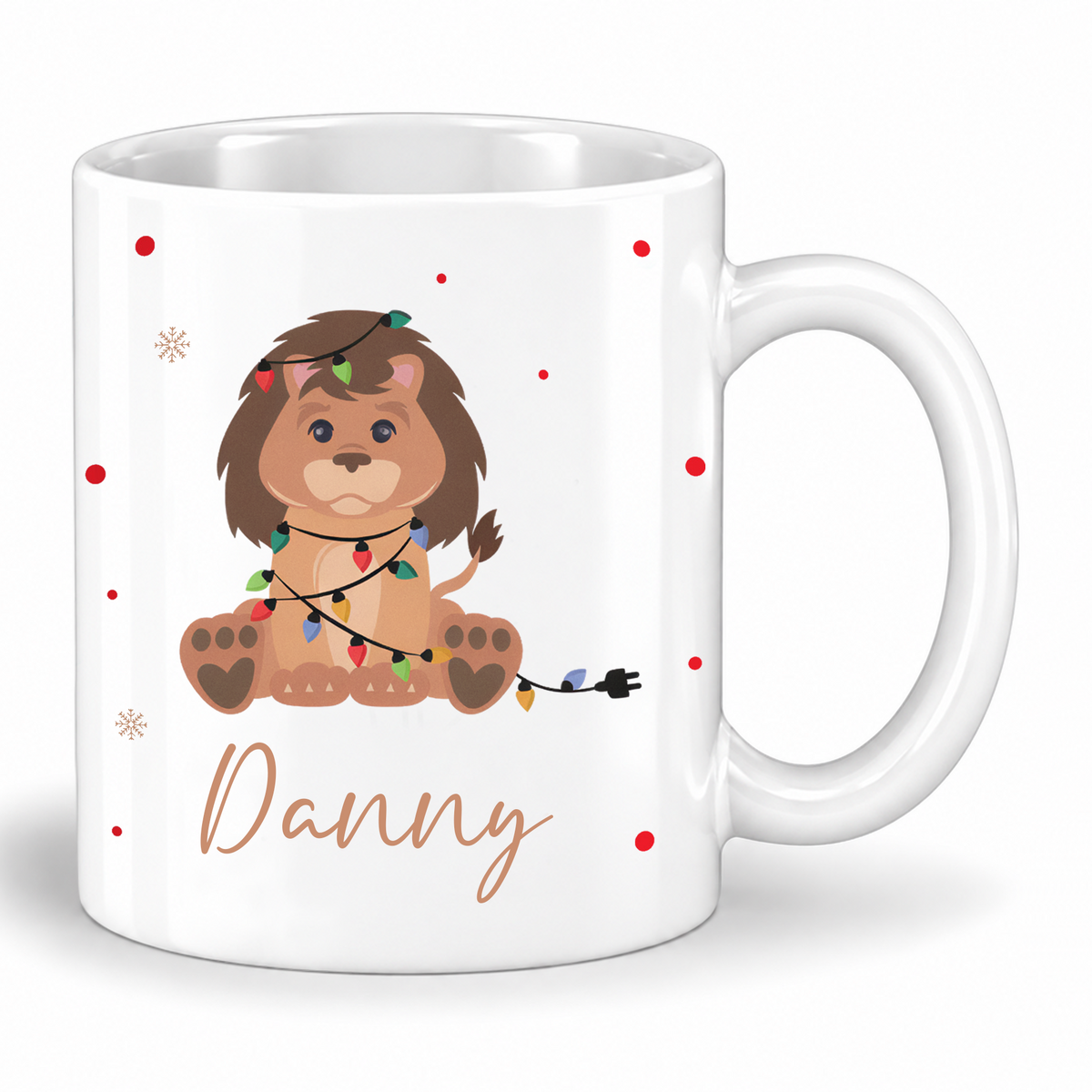 Keramik Tasse | mit Name | Weihnachts- Löwe