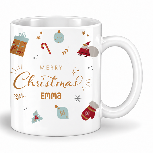 Keramik Tasse mit Name | Merry Christmas