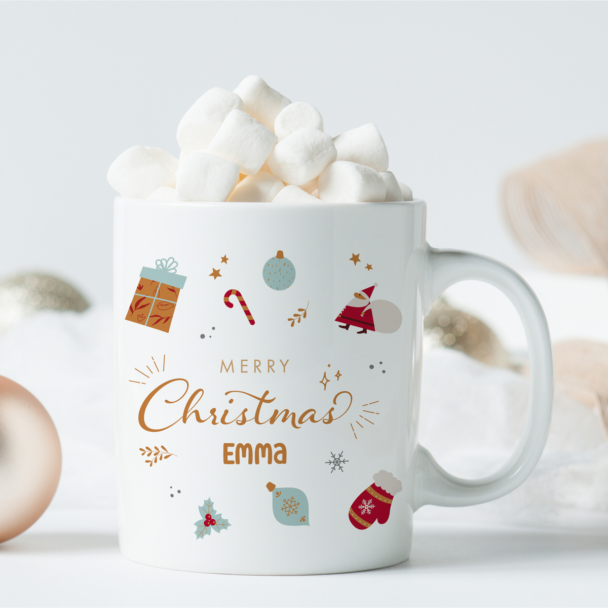 Keramik Tasse mit Name | Merry Christmas
