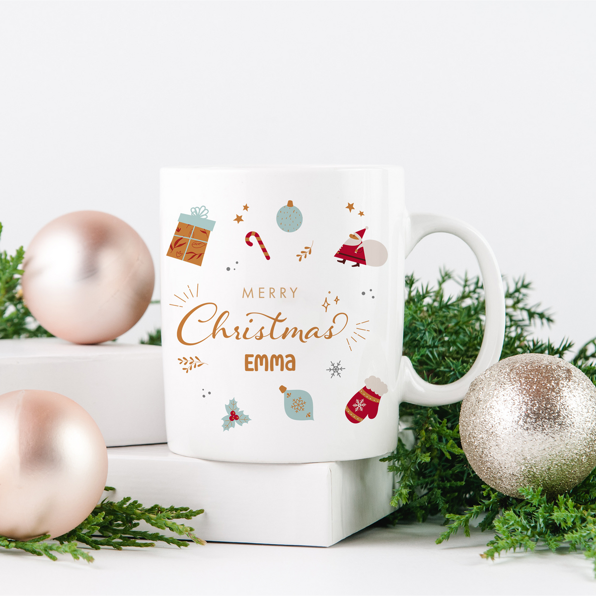Keramik Tasse mit Name | Merry Christmas