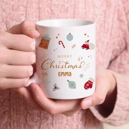 Keramik Tasse mit Name | Merry Christmas