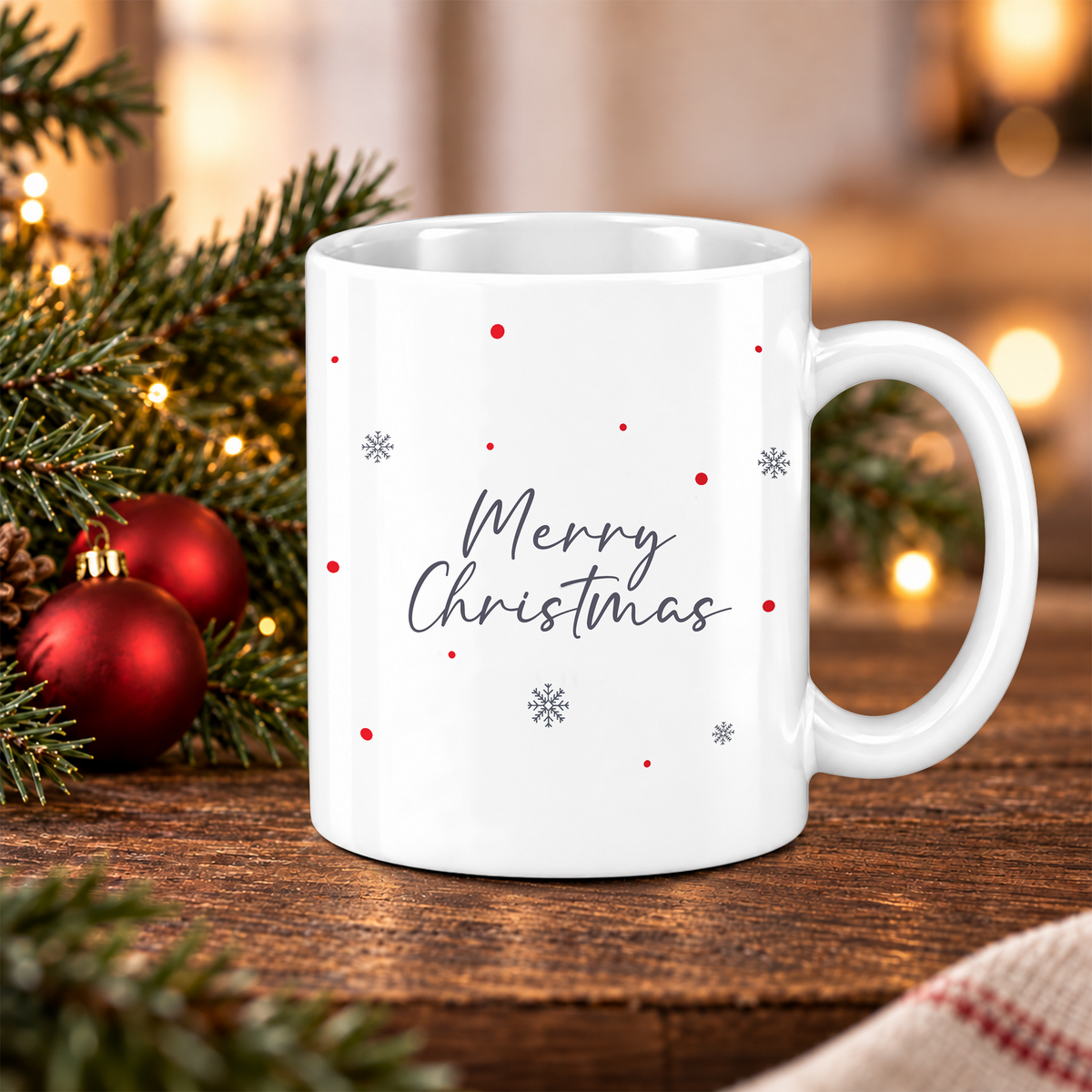 Keramik Tasse mit Name | Weihnachts- Zebra