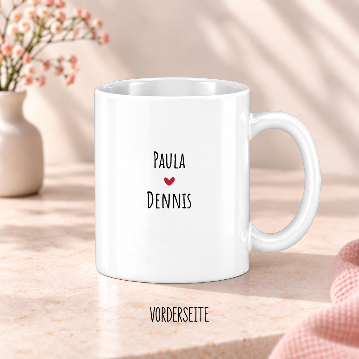Keramik Tasse | Du. Ich. Läuft. | Herz rot