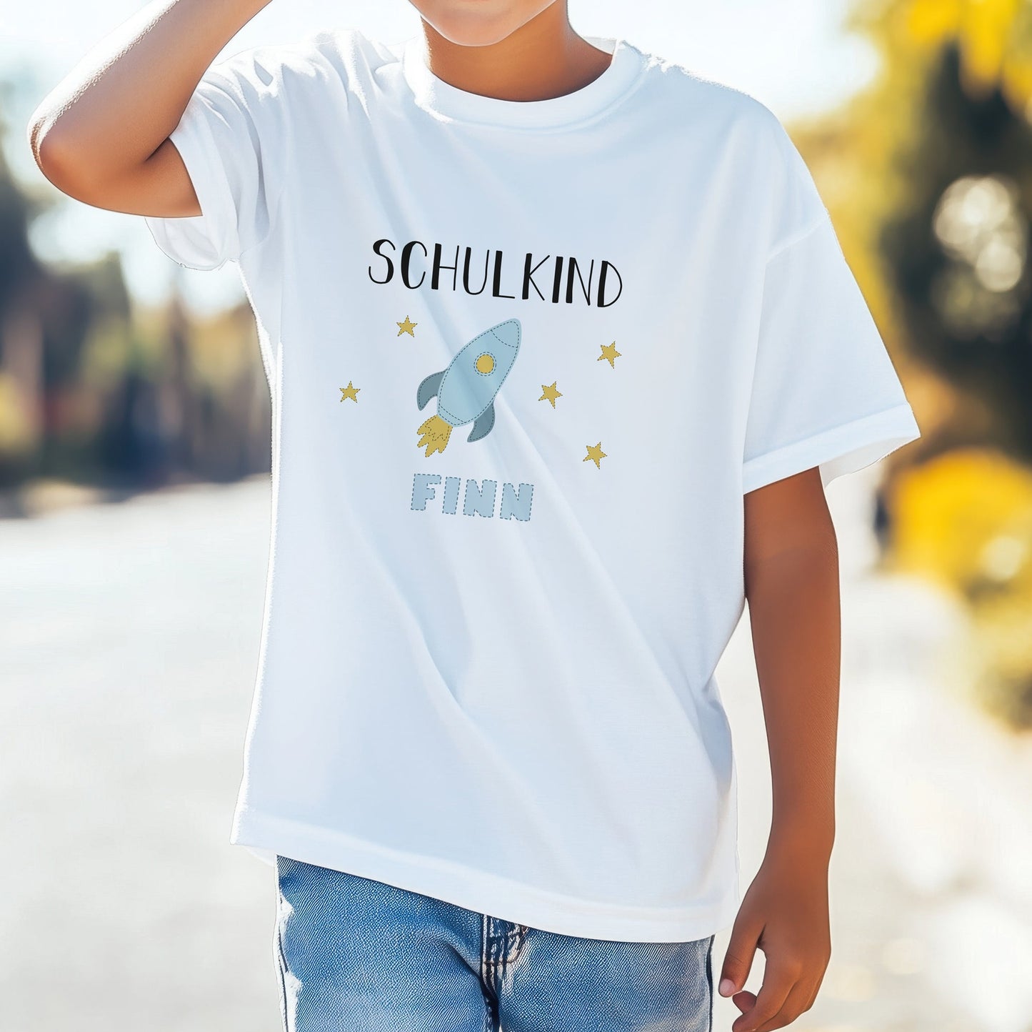T-Shirt Kinder | Bio-Baumwolle | Schulkind | Rakete