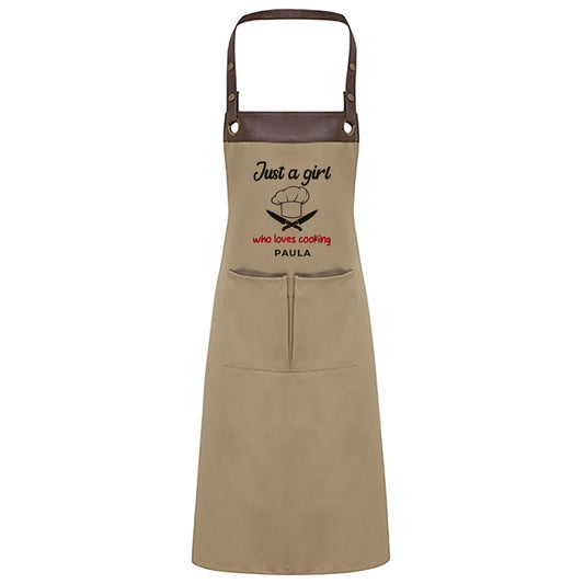 Kochschürze mit Name | Just a Girl Who Loves Cooking