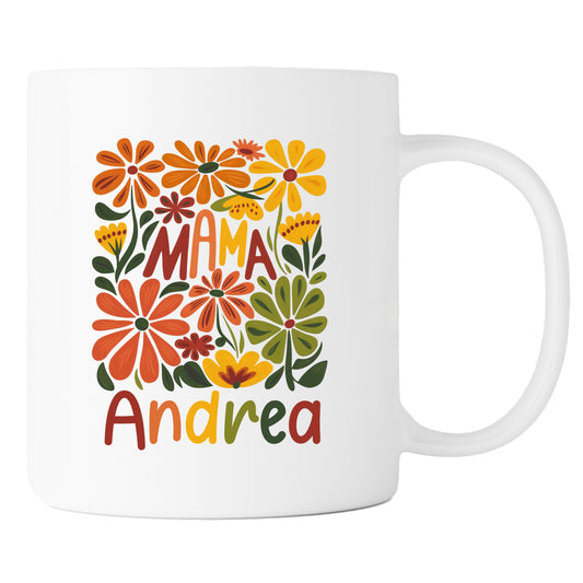 MAMA floral | Keramik Tasse mit Name - verschenkich.de