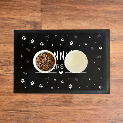 Napfunterlage mit Name | Futterstation | Hund