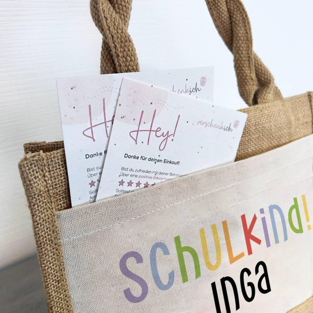 Personalisierte Schulkind-Tasche mit eigenen Namen oder Wunschname - Motiv: Schulkind Bunt - verschenkich.de
