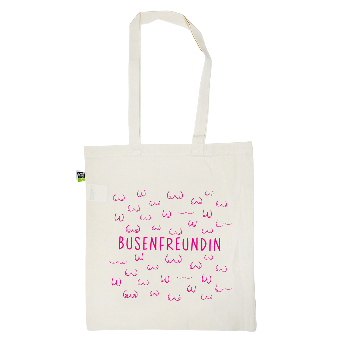 Stofftasche natur aus Bio- Baumwolle | Busenfreundin 1.0 pink