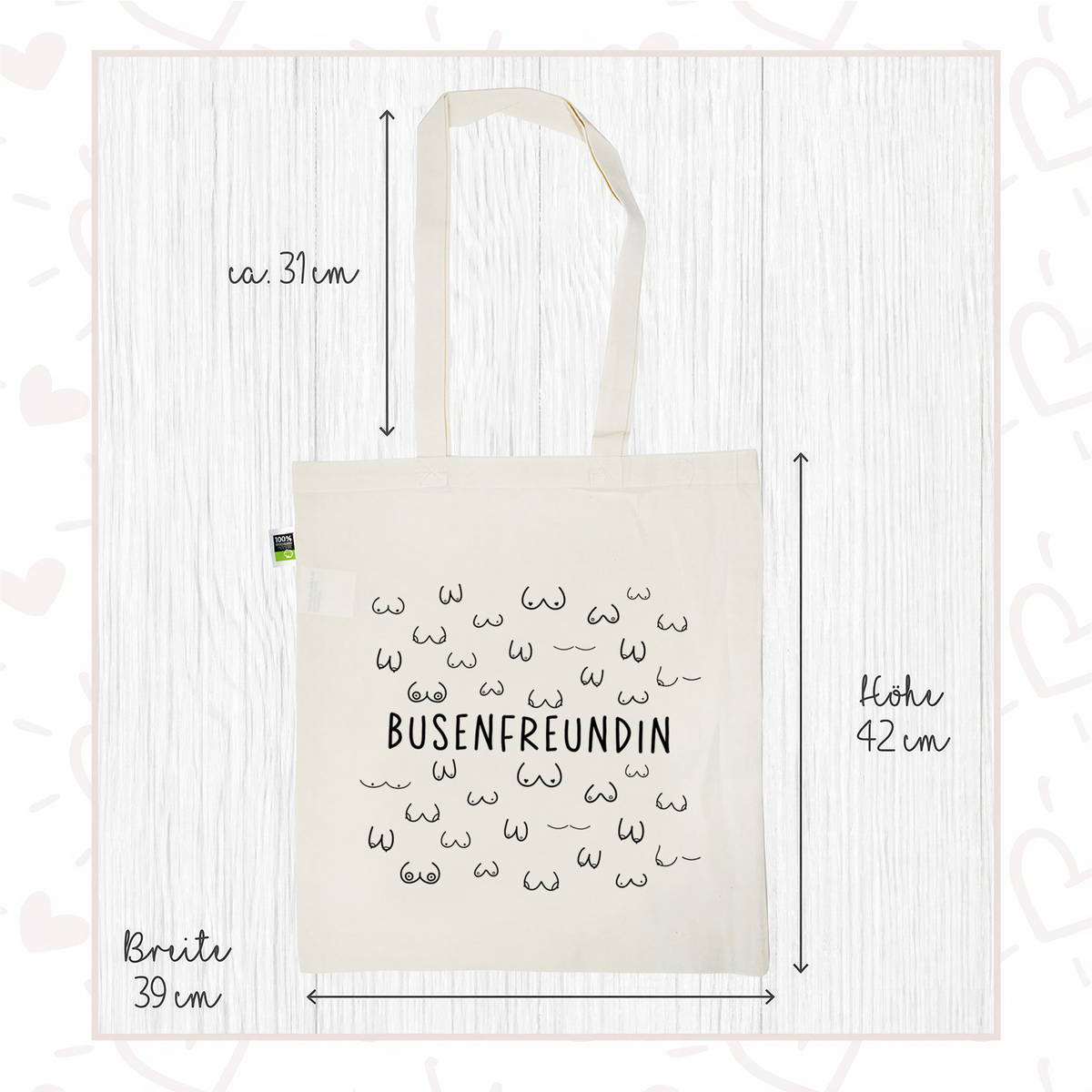 Stofftasche natur aus Bio- Baumwolle | Busenfreundin 1.0