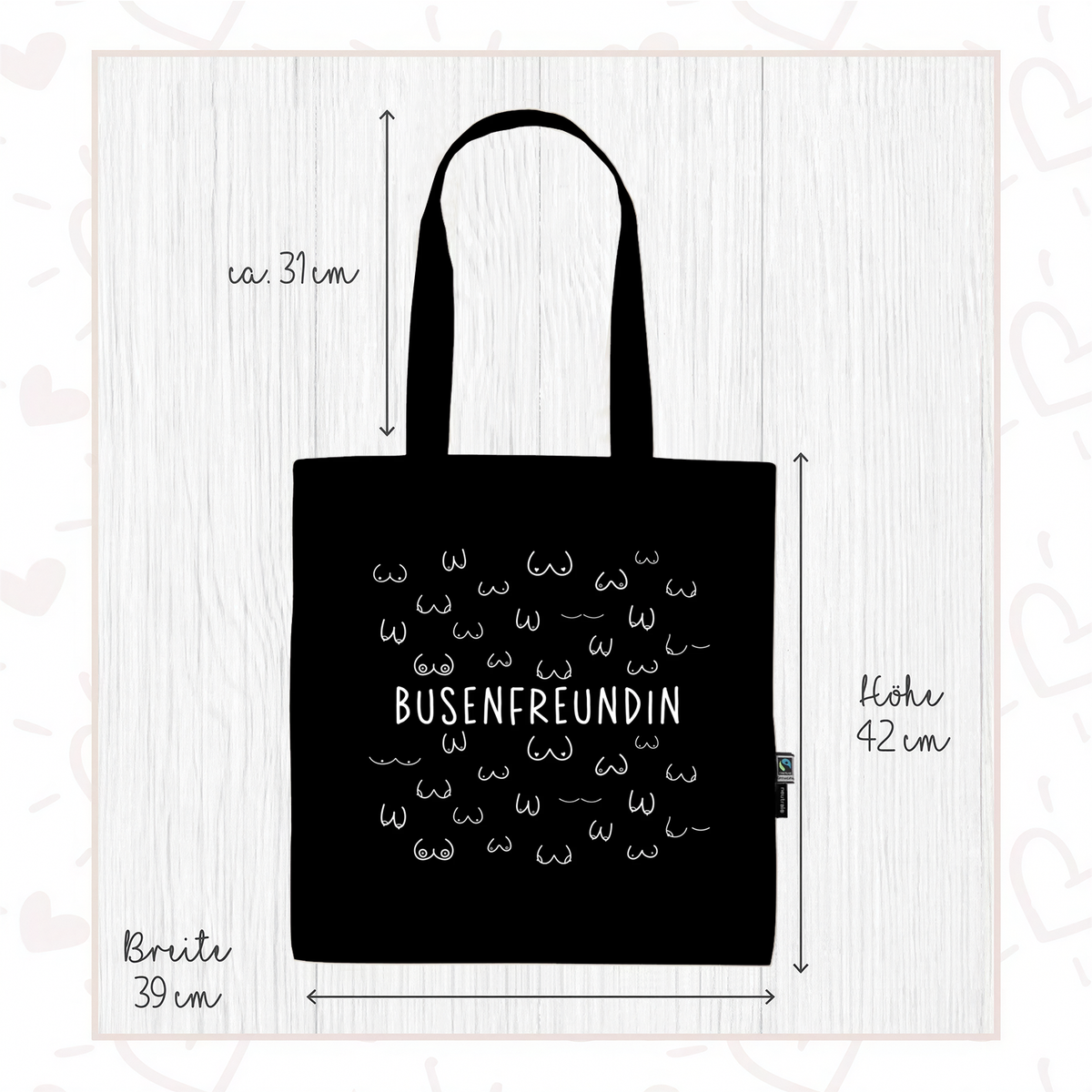Stofftasche schwarz aus Bio- Baumwolle | Busenfreundin 1.0