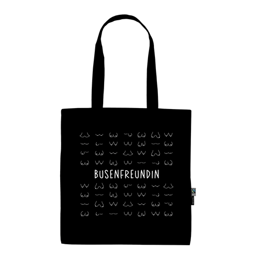 Stofftasche schwarz aus Bio- Baumwolle | Busenfreundin 2.0
