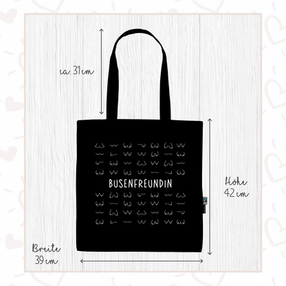 Stofftasche schwarz aus Bio- Baumwolle | Busenfreundin 2.0