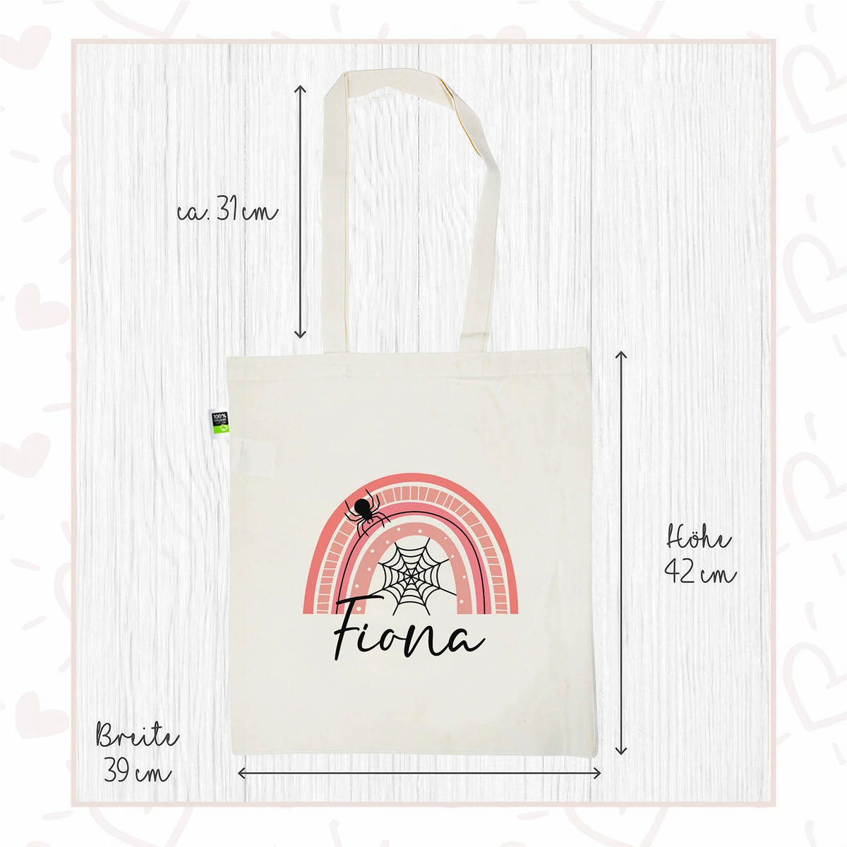 Stofftasche aus Bio- Baumwolle mit Namen | Halloween 2