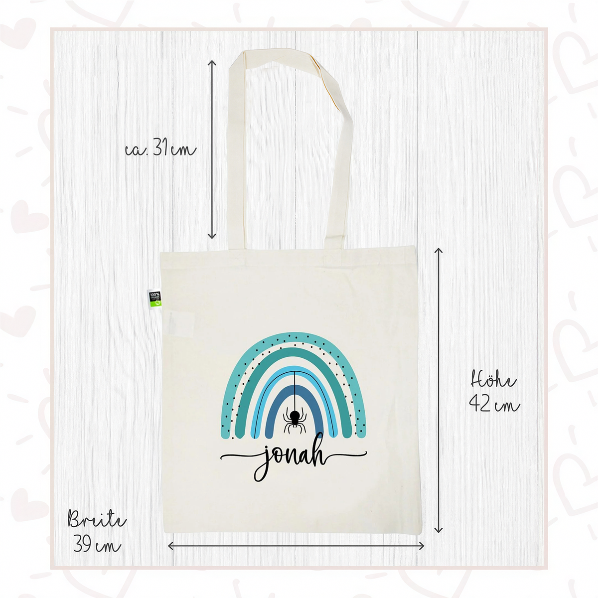 Stofftasche aus Bio- Baumwolle mit Namen | Halloween 3