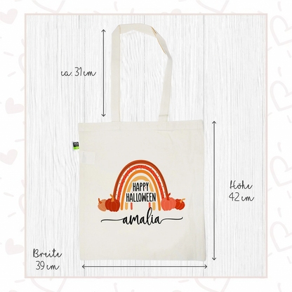 Stofftasche aus Bio- Baumwolle mit Namen | Halloween 5