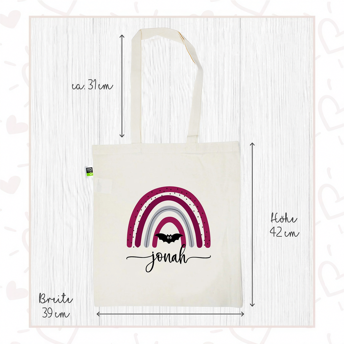 Stofftasche aus Bio- Baumwolle mit Namen | Halloween 6