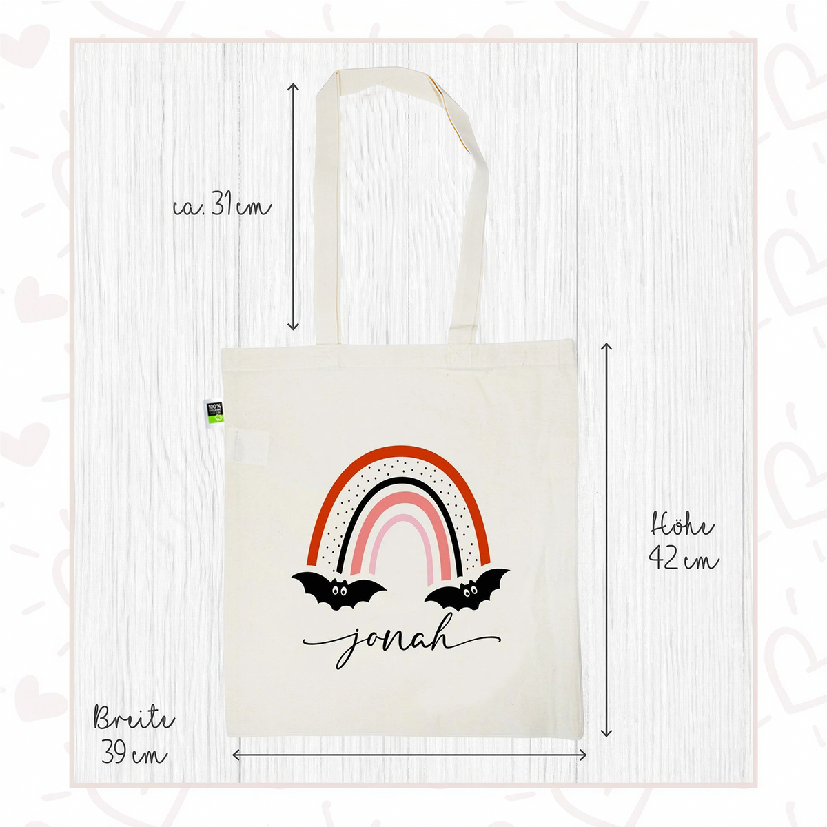 Stofftasche aus Bio- Baumwolle mit Namen | Halloween 7