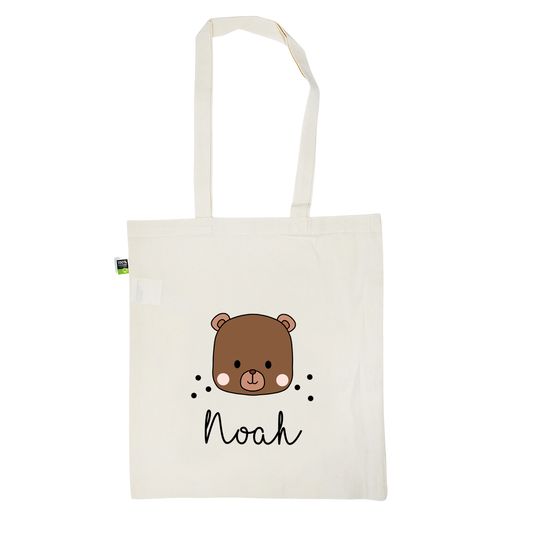 Stofftasche aus Bio- Baumwolle mit Namen | Bärchen