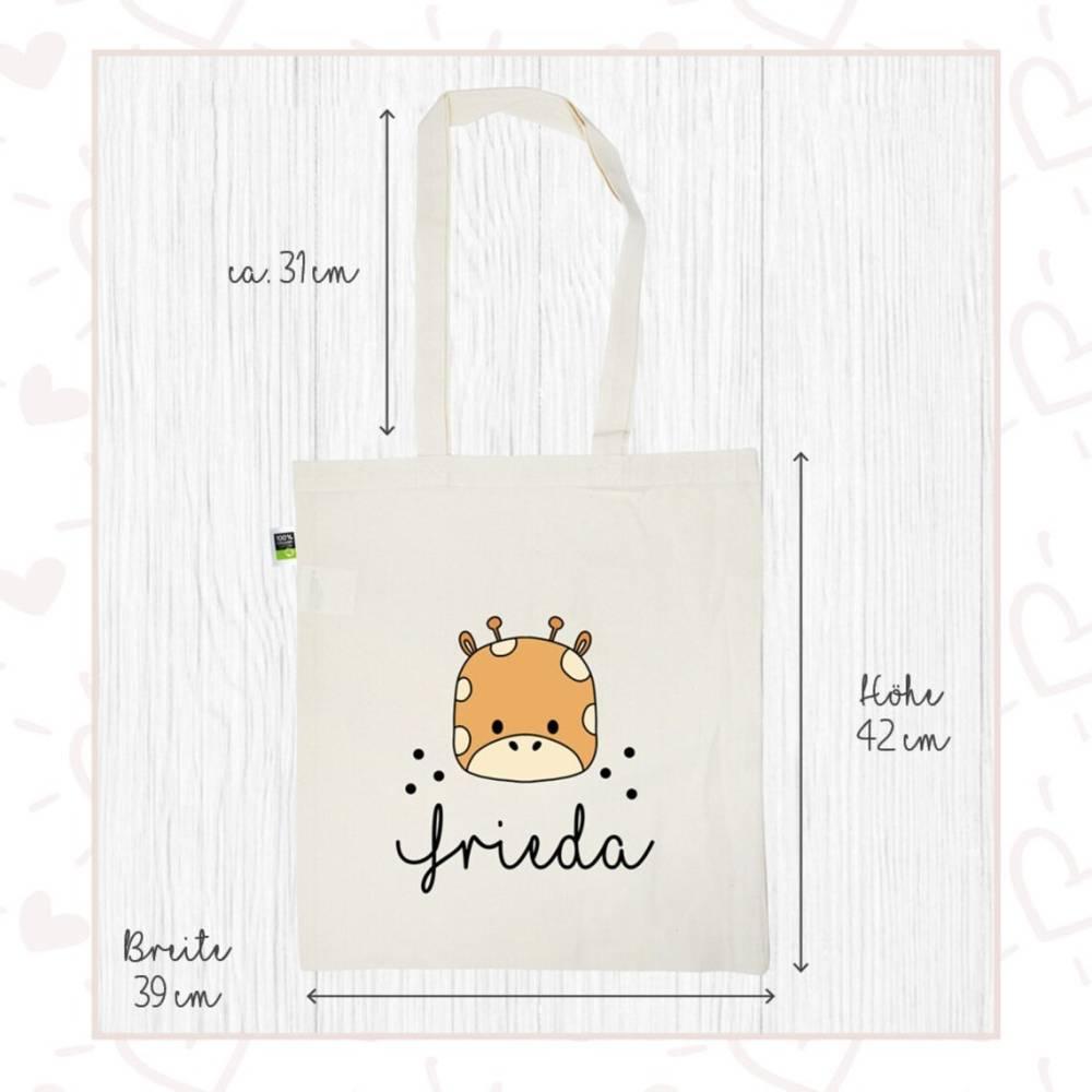 Personalisierte Stofftasche mit Wunschnamen - Motiv: Regenbogen Bunt - verschenkich.de