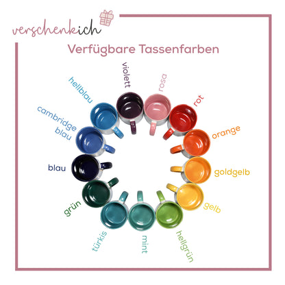 Personalisierte Tasse | Initiale Name | zum Verschenken | für Kinder und große Leute | Geburtstag | Keramik in 13 verschiedenen Farben - verschenkich.de