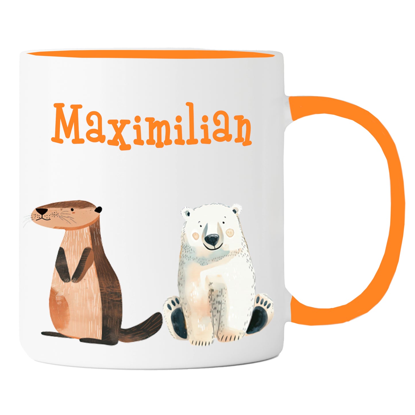 Personalisierte Tasse | mit Wunschnamen | Tierparty | Geschenk mit Name in bunt oder passend zu deiner Tassenfarbe | 13 verschiedene Farben - verschenkich.de