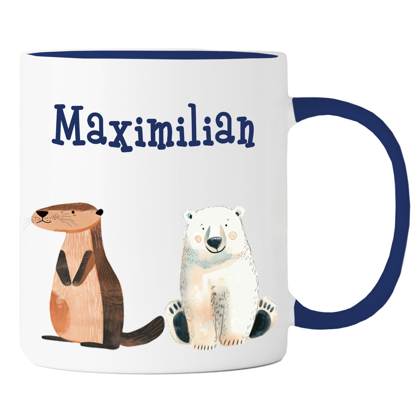 Personalisierte Tasse | mit Wunschnamen | Tierparty | Geschenk mit Name in bunt oder passend zu deiner Tassenfarbe | 13 verschiedene Farben - verschenkich.de