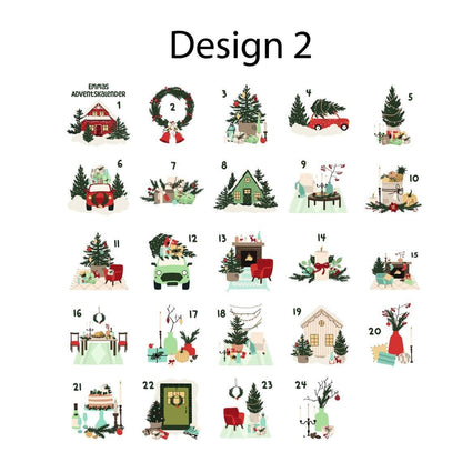 Personalisierter Adventskalender 24 Beutel mit Namen zum Befüllen - Motiv: Design 2 - verschenkich.de