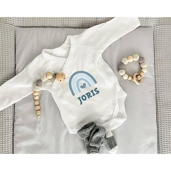 Personalisierter Baby Body mit eigenen Namen oder Wunschname - Motiv: Blau - verschenkich.de