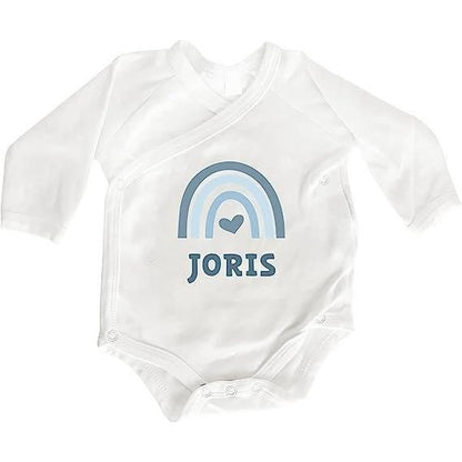 Personalisierter Baby Body mit eigenen Namen oder Wunschname - Motiv: Blau - verschenkich.de