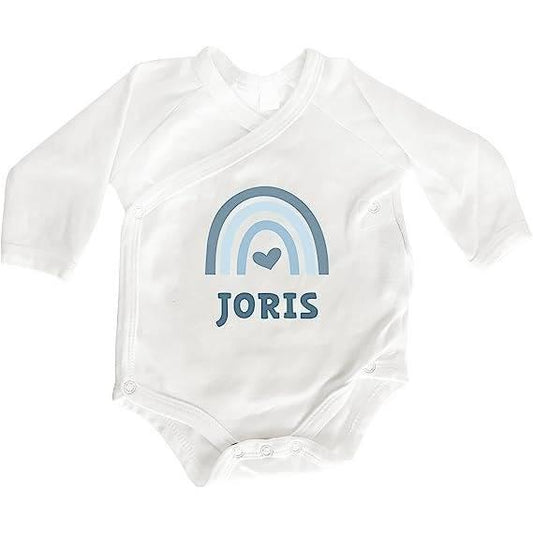 Personalisierter Baby Body mit eigenen Namen oder Wunschname - Motiv: Blau - verschenkich.de