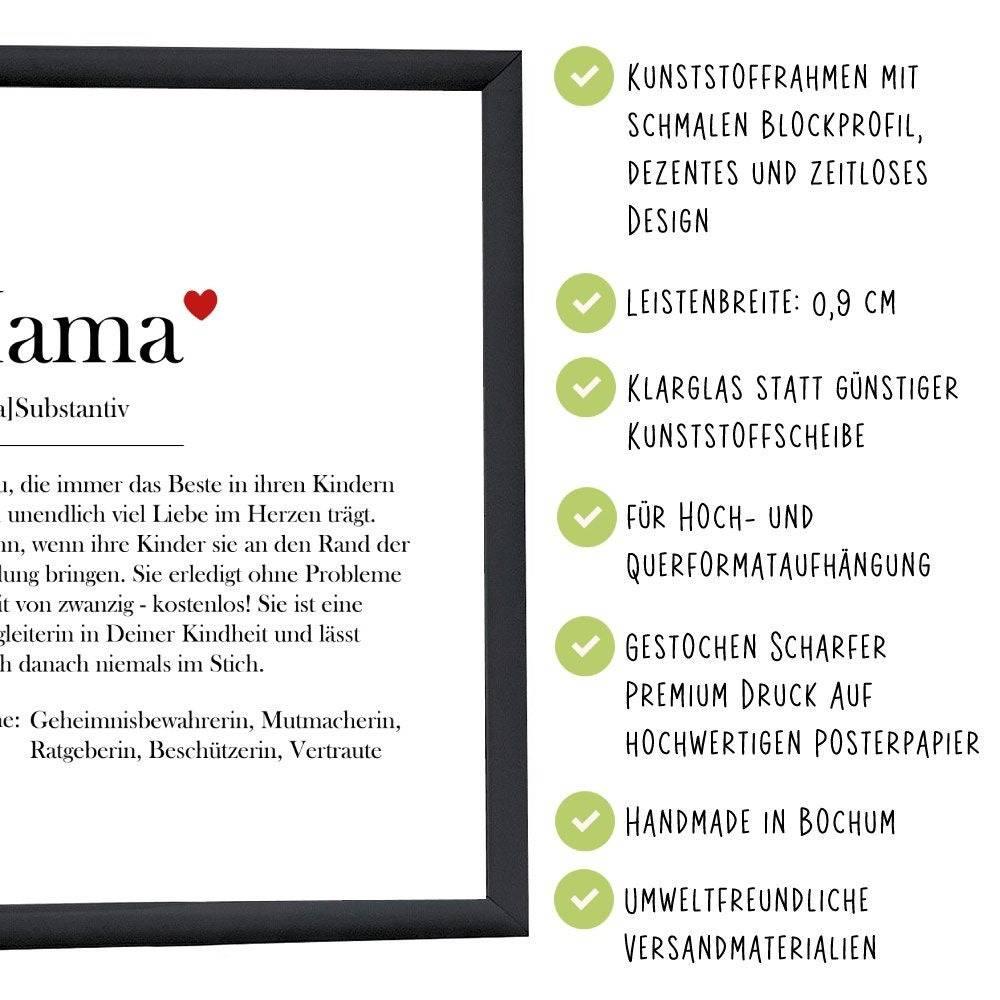 Personalisiertes Wandbild Poster mit eigenen Namen oder Wunschname - Motiv: Mama - verschenkich.de