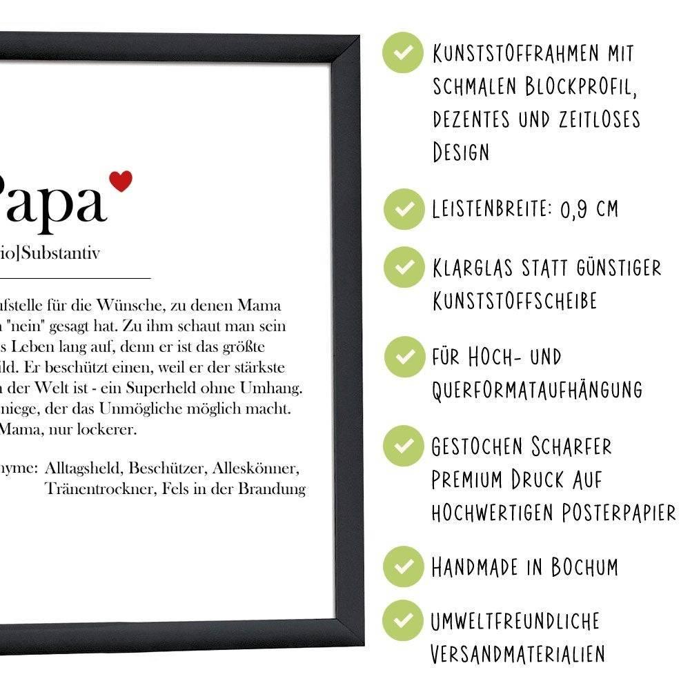 Personalisiertes Wandbild Poster mit eigenen Namen oder Wunschname - Motiv: Papa - verschenkich.de