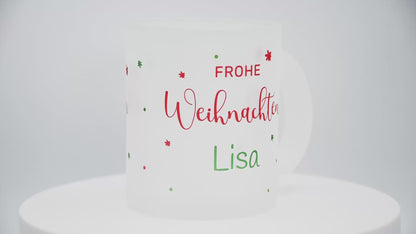 Glastasse mit Namen | Frohe Weihnachten