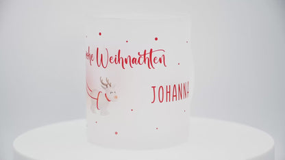 Glastasse mit Namen | Weihnachtsmann