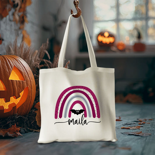 Stofftasche aus Bio- Baumwolle mit Namen | Halloween 6