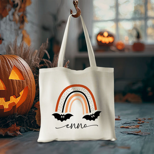 Stofftasche aus Bio- Baumwolle mit Namen | Halloween 7