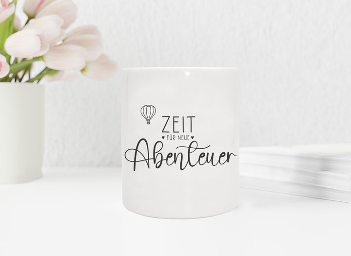 Spardose aus Keramik | Zeit für neue Abenteuer | Mitbringsel und aufmerksames Geschenk zum Geburtstag | Sparen für die nächste Reise - verschenkich.de