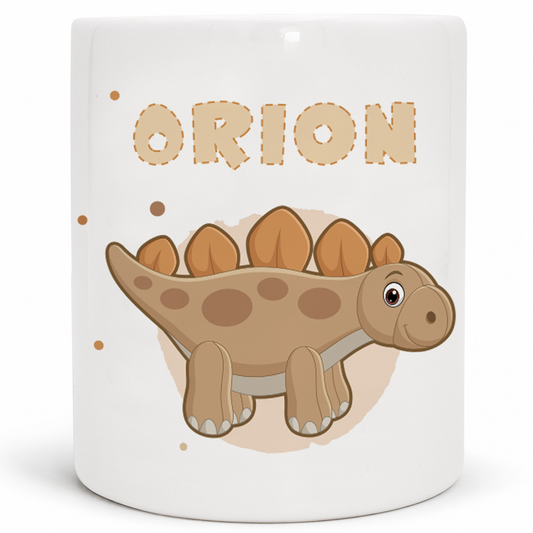 Keramik Spardose mit Name | Dino 3 Stegosaurus