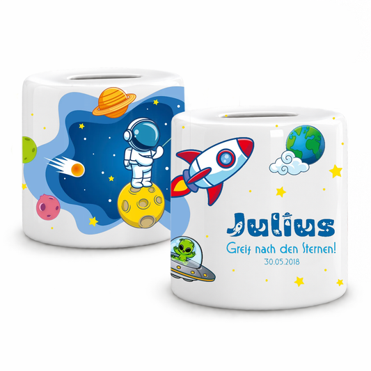 Keramik Spardose mit Name | Schulstarter