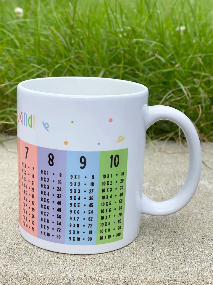 Tasse 1x1 mit Wunschname personalisiertes Geschenk zur Einschulung - Motiv: Endlich Schulkind - verschenkich.de