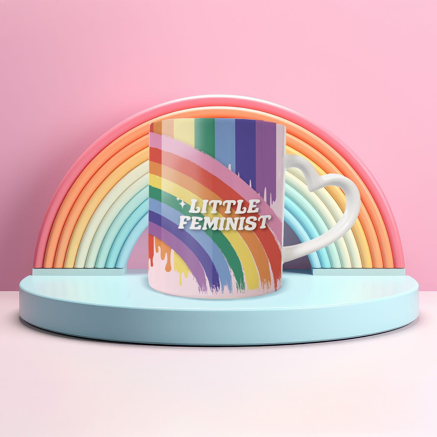 Keramik Herzhenkel Tasse | Little Feminist