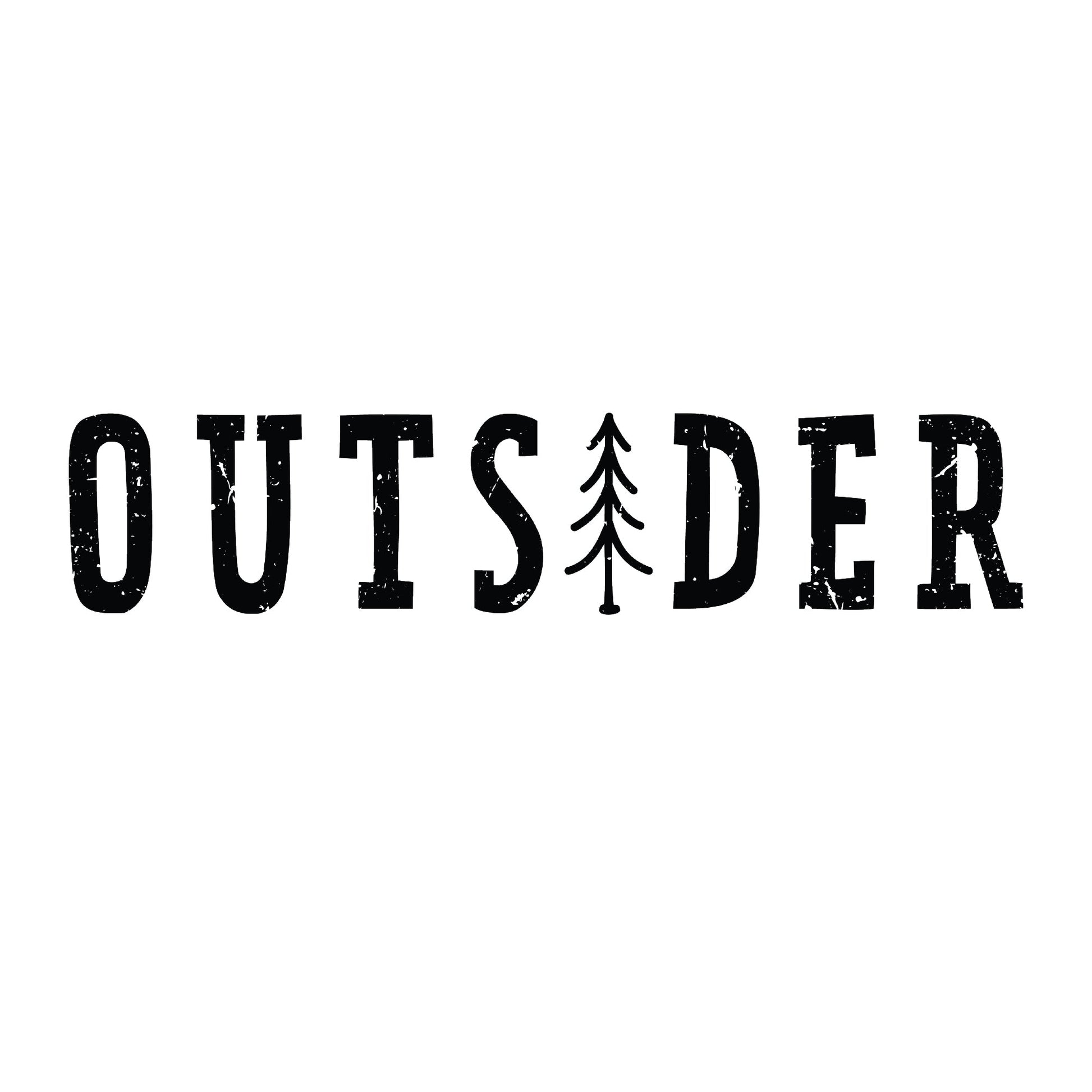 Detailansicht Outsider - Motiv auf weißem T-Shirt