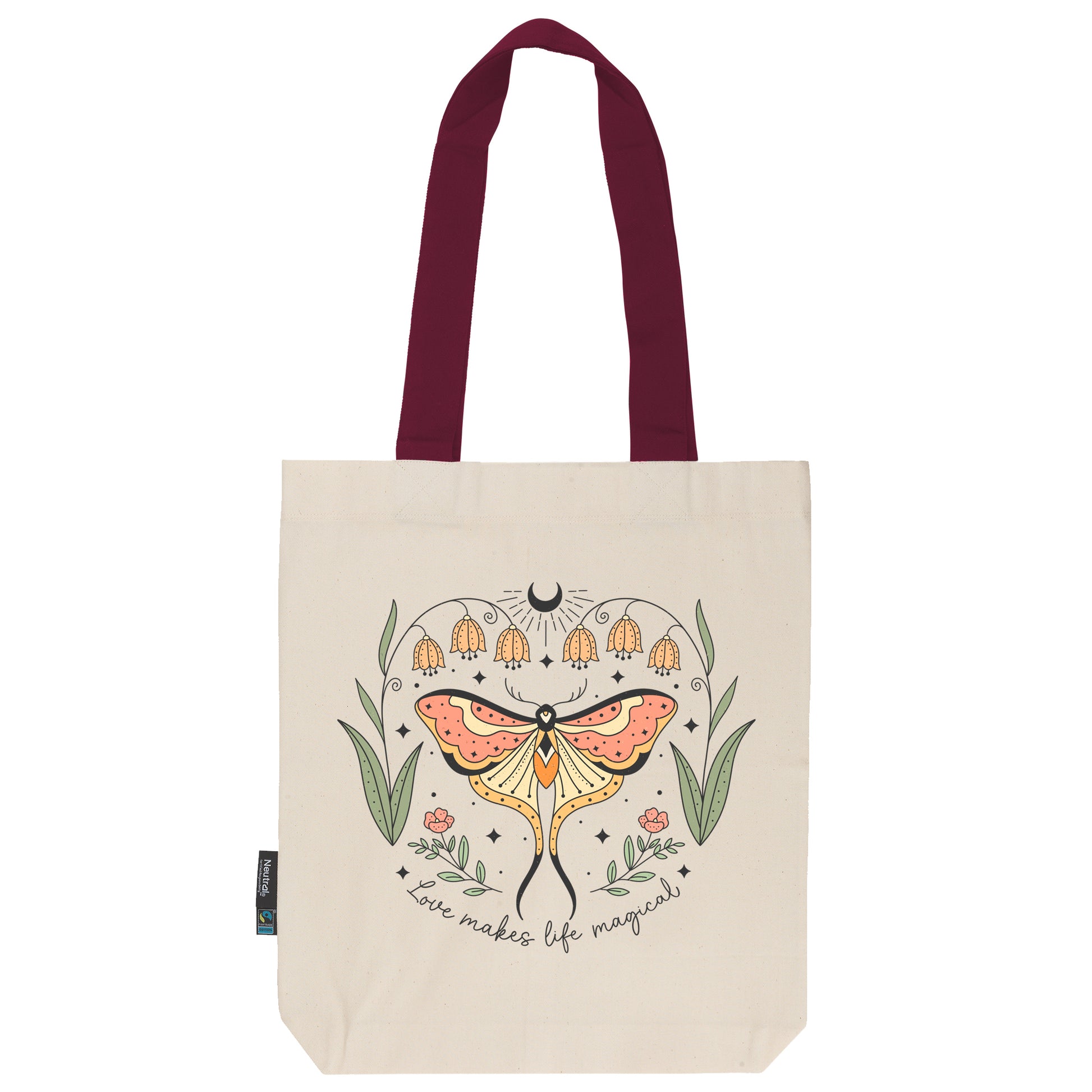 Twill Bag aus Bio- Baumwolle | Butterfly 4 | Love makes life magical - verschenkich.de