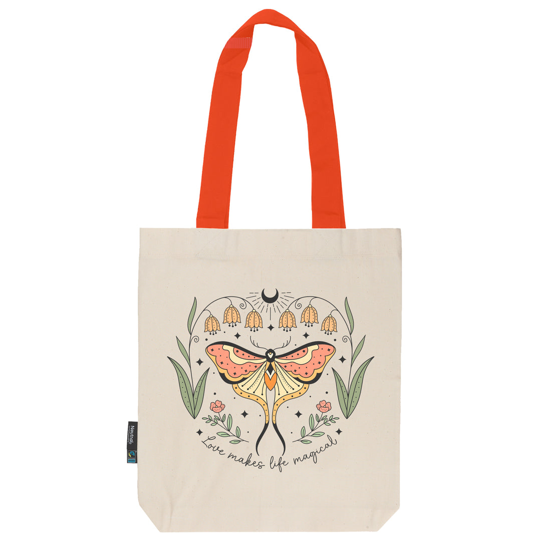 Twill Bag aus Bio- Baumwolle | Butterfly 4 | Love makes life magical - verschenkich.de