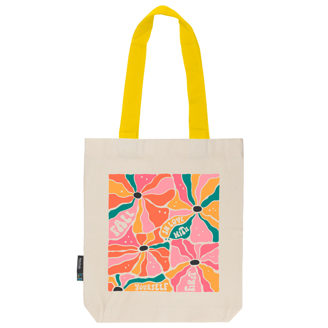 Twill Bag aus Bio- Baumwolle | Floral 10 | Fall in love with yourself first - verschenkich.de