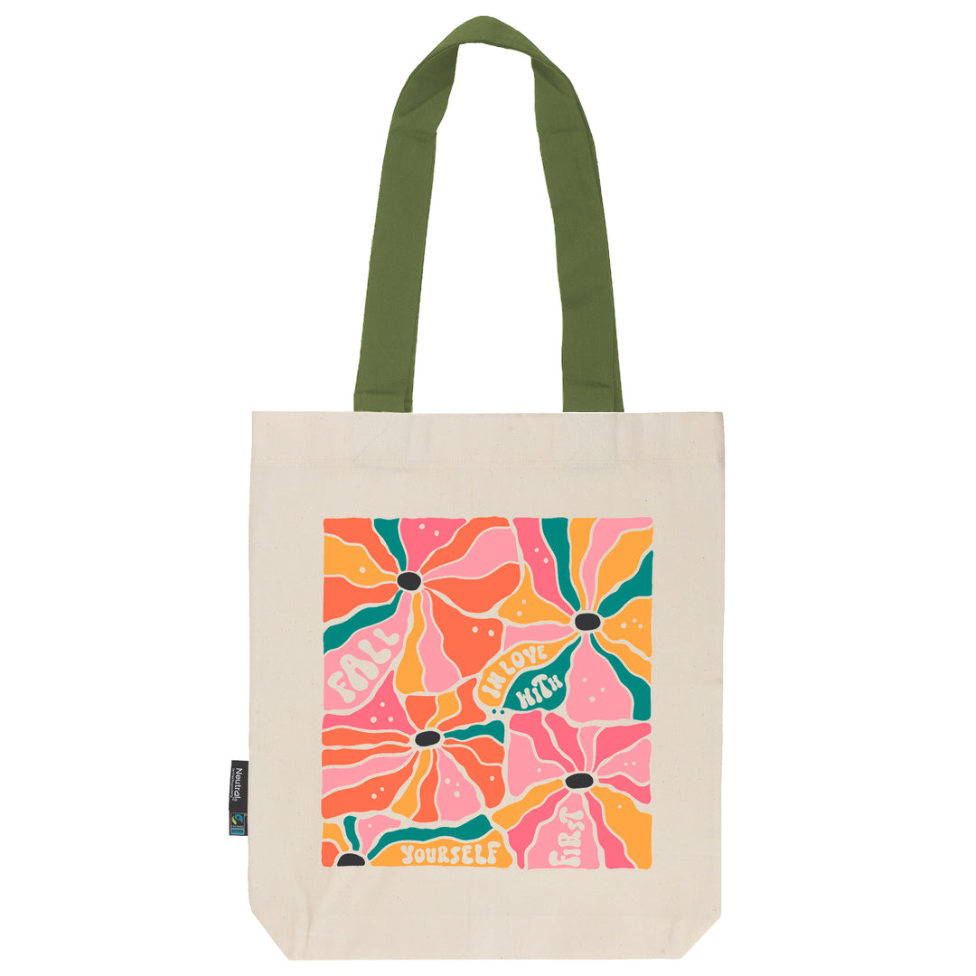 Twill Bag aus Bio- Baumwolle | Floral 10 | Fall in love with yourself first - verschenkich.de