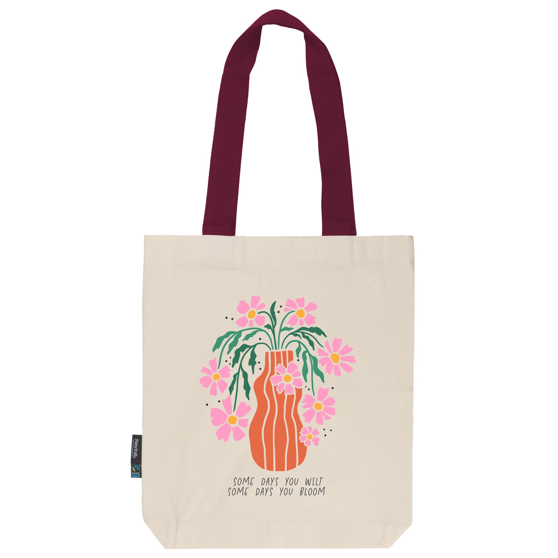 Twill Bag aus Bio- Baumwolle | Floral 3 | Some days you bloom - verschenkich.de