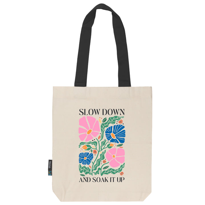Twill Bag aus Bio- Baumwolle | Floral 8 | Slow down and soak it up - verschenkich.de