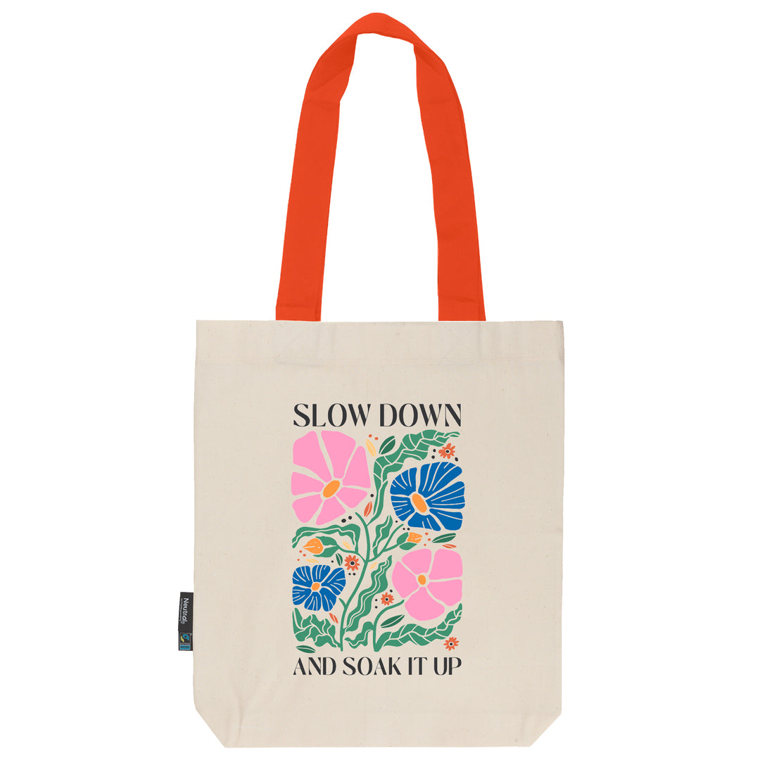 Twill Bag aus Bio- Baumwolle | Floral 8 | Slow down and soak it up - verschenkich.de